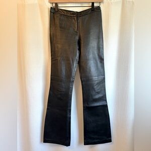 BCBG MaxAzria Vintage Y2K Bootcut Leather Pants, Black, Size 2 (fits like 0)